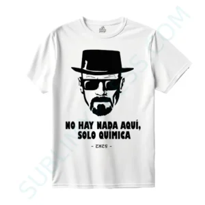 Camiseta blanca Solo química – diseño sombrero y gafas