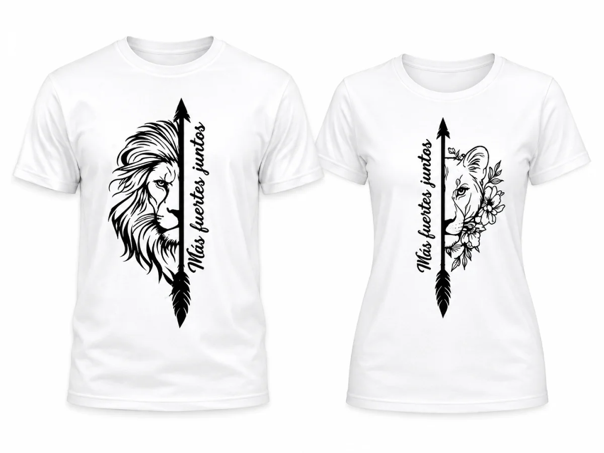 Camisetas para parejas de león y leona Más fuertes juntos Camisetas combinadas para parejas con león y leona y frase Más fuertes juntos