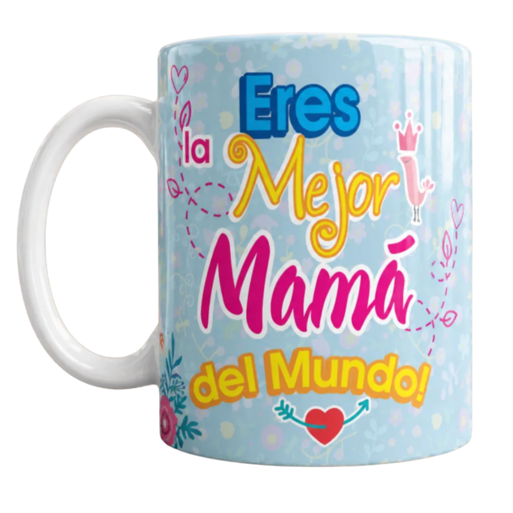 pocillo personalizado con mensaje de día de las madres