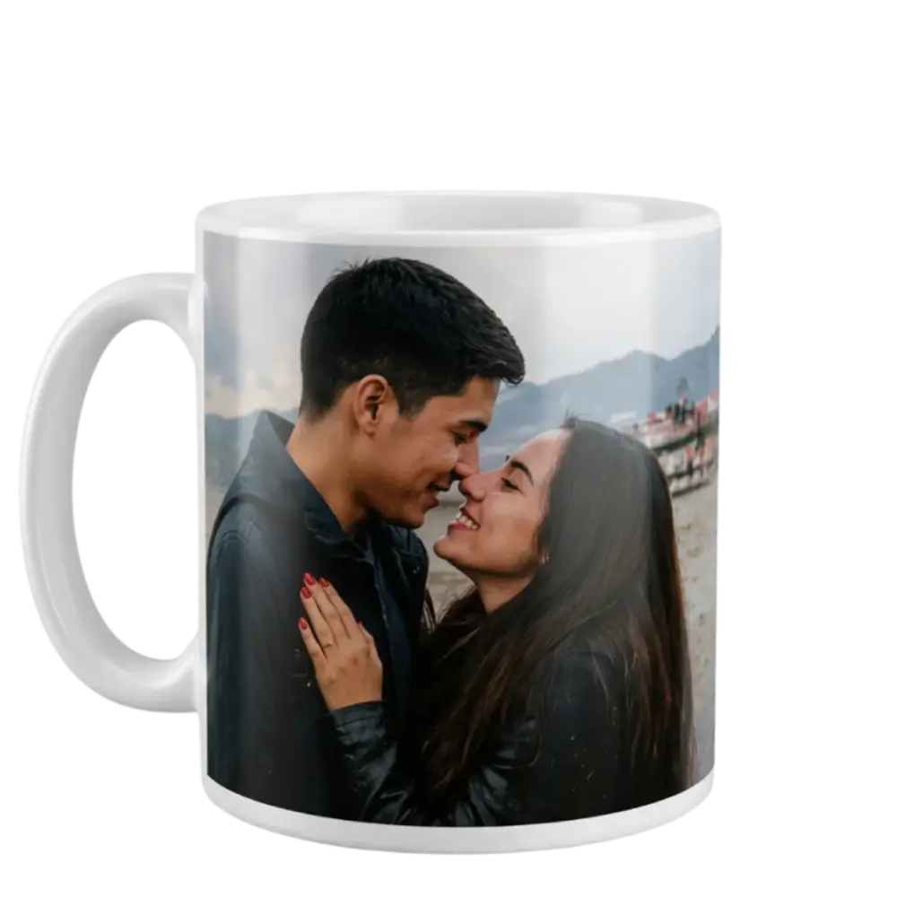 taza con foto para parejas recuerdo y beso