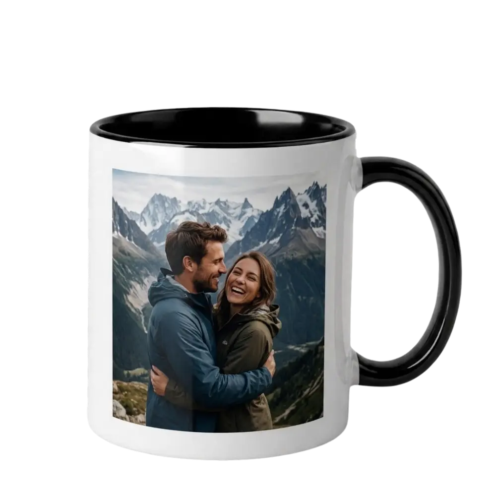 taza o mug de pareja con foto de novios