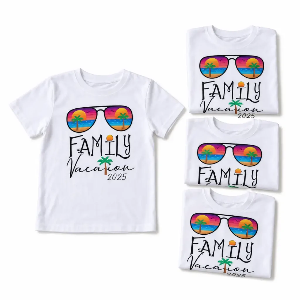 Cuatro camisetas familiares personalizadas para vacaciones en Cúcuta