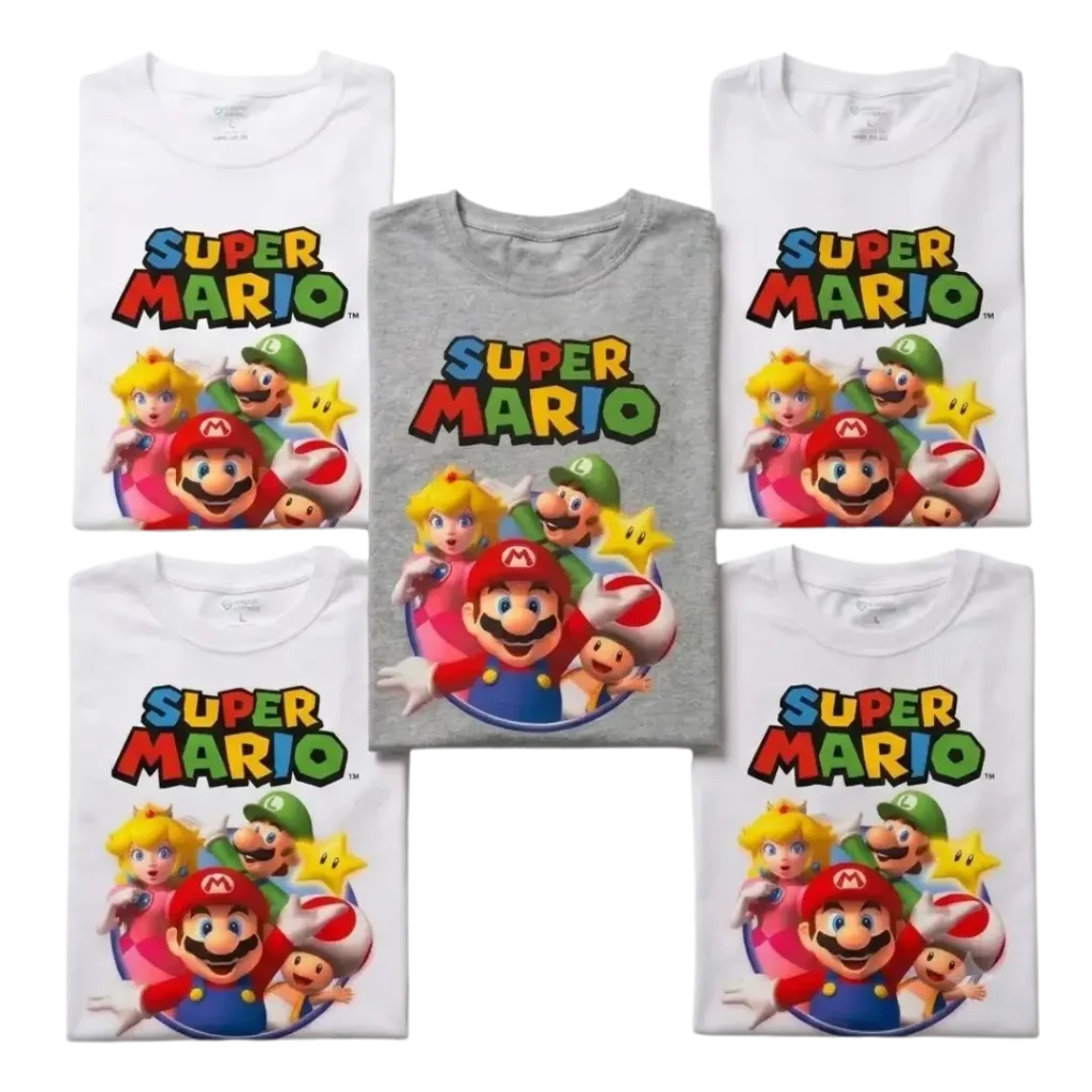 Cinco camisetas personalizadas para familia con diseño de cumpleaños en Cúcuta